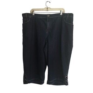 Essentials Capris Women's Size 22 / 24 Navy Blue Cotton Blend